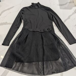 Black dress with Mesh skirt cover